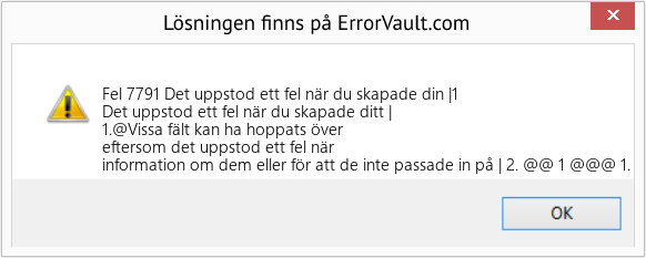 Download Error <?php echo $number; ?> (Det uppstod ett fel när du skapade din |1) Repair Tool Fix Det uppstod ett fel när du skapade din |1 (Error Fel 7791)