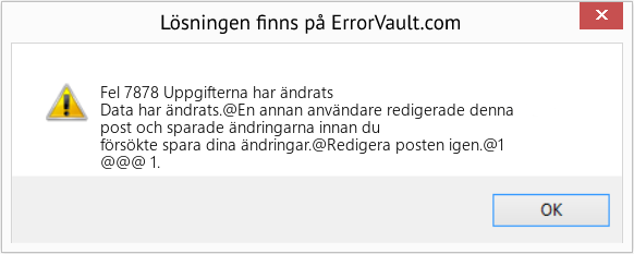 Fix Uppgifterna har ändrats (Error Fel 7878)