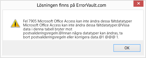 Fix Microsoft Office Access kan inte ändra dessa fältdatatyper (Error Fel 7905)