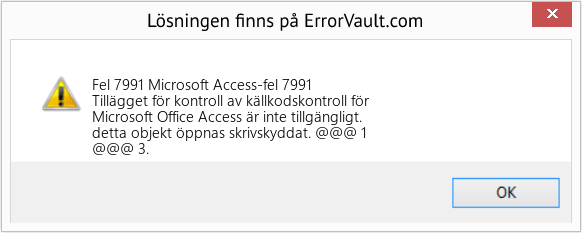 Fix Microsoft Access-fel 7991 (Error Fel 7991)