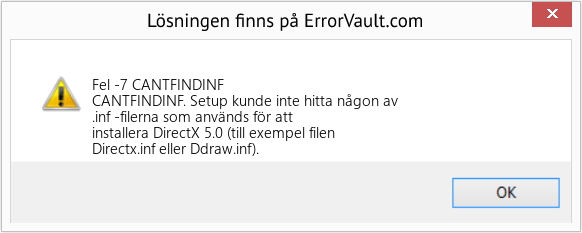 Download Error <?php echo $number; ?> (CANTFINDINF) Repair Tool Fix CANTFINDINF (Error Fel -7)