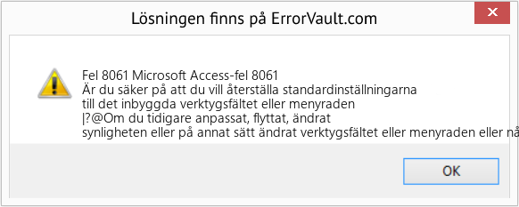 Fix Microsoft Access-fel 8061 (Error Fel 8061)