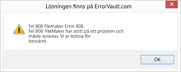 Download Error <?php echo $number; ?> (Filemaker Error 808) Repair Tool Fix Filemaker Error 808 (Error Fel 808)