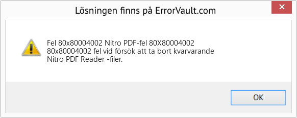 Fix Nitro PDF-fel 80X80004002 (Error Fel 80x80004002)