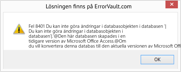 Fix Du kan inte göra ändringar i databasobjekten i databasen '| (Error Fel 8401)