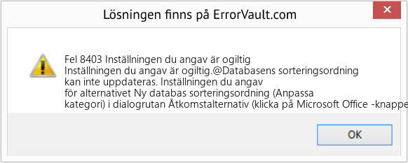 Download Error <?php echo $number; ?> (Inställningen du angav är ogiltig) Repair Tool Fix Inställningen du angav är ogiltig (Error Fel 8403)