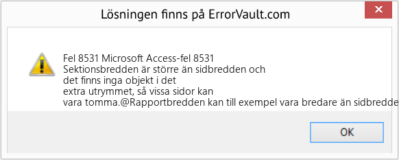 Fix Microsoft Access-fel 8531 (Error Fel 8531)