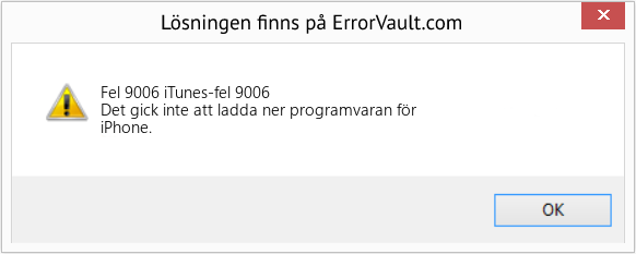 Fix iTunes-fel 9006 (Error Fel 9006)