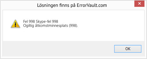 Fix Skype-fel 998 (Error Fel 998)