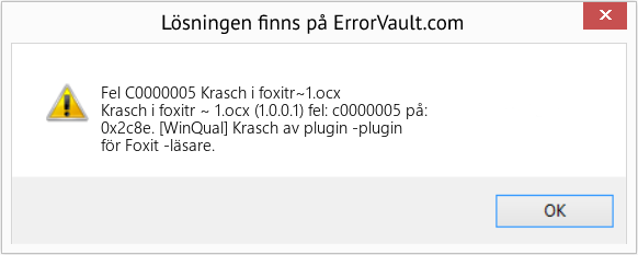 Fix Krasch i foxitr~1.ocx (Error Fel C0000005)