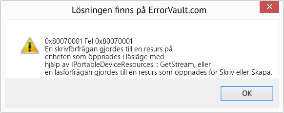 Fix Fel 0x80070001 (Error 0x80070001)