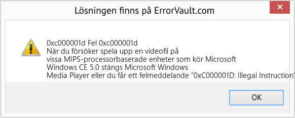 Fix Fel 0xc000001d (Error 0xc000001d)