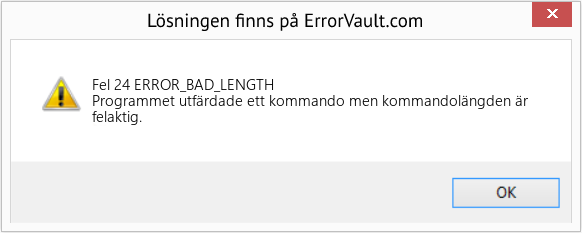 Fix ERROR_BAD_LENGTH (Error Fel 24)