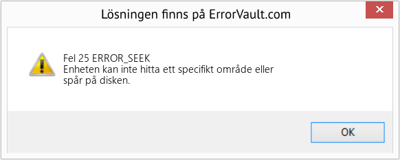 Fix ERROR_SEEK (Error Fel 25)