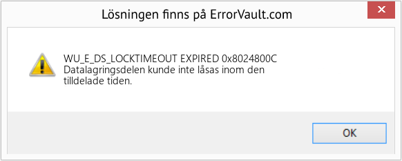 Fix 0x8024800C (Error WU_E_DS_LOCKTIMEOUT EXPIRED)