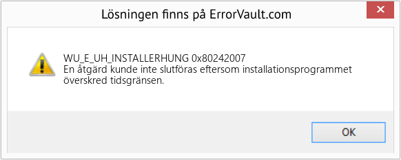 Fix 0x80242007 (Error WU_E_UH_INSTALLERHUNG)